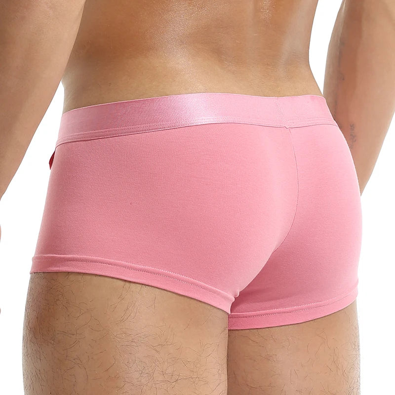 Open Front Underwear Men Cotton Sexy Men's Boxer Shorts Panties Breathable Pouch Bulge Underpants Male