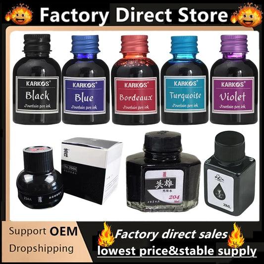 Pure Black Colorful Fountain Pen Ink Universal Refill Ink Stationery Office School Supplies Pens Pencils Writing Supplies