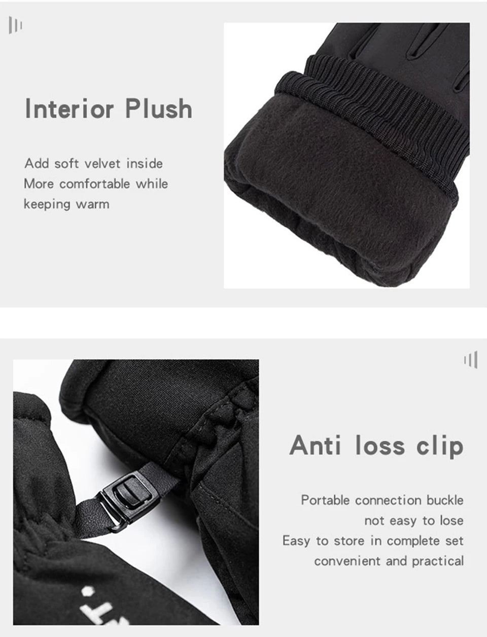 قفازات حرارية شتوية لركوب الدراجات والتزلج والرياضات الخارجية والجري والدراجات النارية وقفازات صوفية تعمل باللمس وقفازات دافئة غير قابلة للانزلاق بأصابع كاملة
