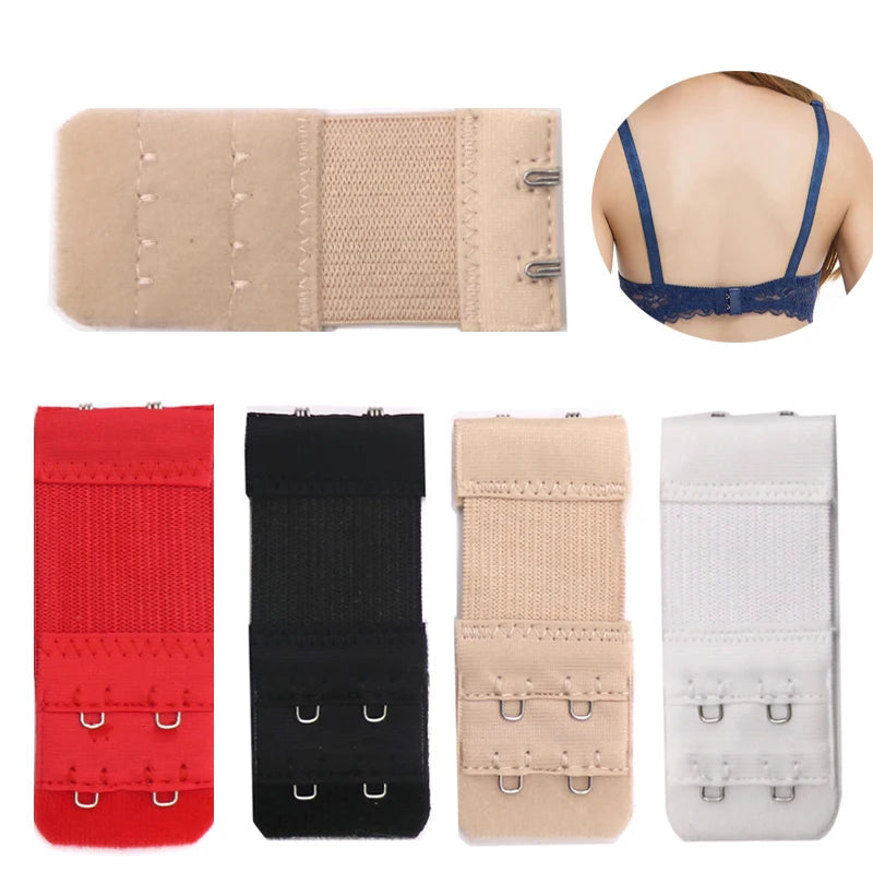 3/4/6/8pcs Bra Extender for Women's Elastic Bra Extension Strap Hook Clip Expander Adjustable Belt Buckle Intimates Accessories
