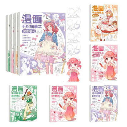 Comics Girl Boy Comics Hand Drawn Tutorial Book Novice Zero Basic Learning Line Draft Practice Book Studying Art Tracing Sketch