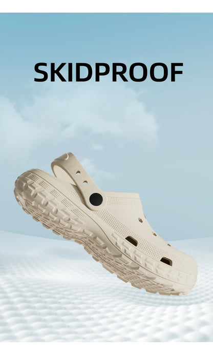 Women and Men's Hole Shoes Summer Non-Slip Outdoor Sandals Closed Toe Shit Feeling Beach Slippers Thick Bottom Soft Bottom