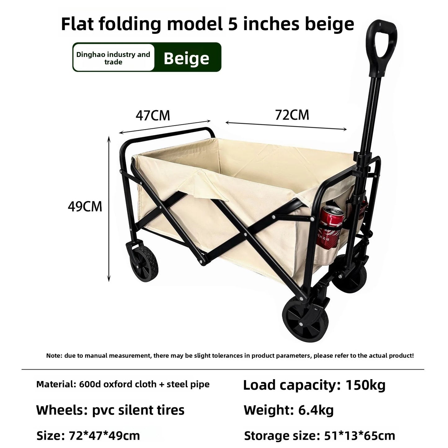Outdoor camping vehicle, small trolley, camping cart, picnic folding trolley, grocery shopping trolley, small trailer, camper