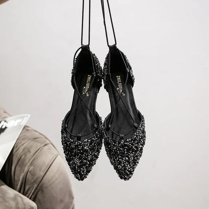 أحذية نسائية فاخرة أنيقة مريحة من تصميم 2022، أحذية نسائية أنيقة للبالغين، أحذية زفاف مثيرة برباط متقاطع