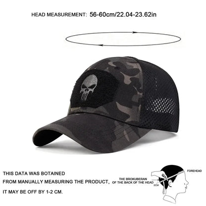 2025 NEW Skull Embroidered Top with Patch Breathable Baseball Caps Spring and Autumn Outdoor Adjustable Casual Hat Sunscreen Hat