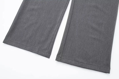 Women Fashion With Darts Front Pockets Wide Leg Pants Vintage High Waist Zipper Fly Female Trousers Mujer