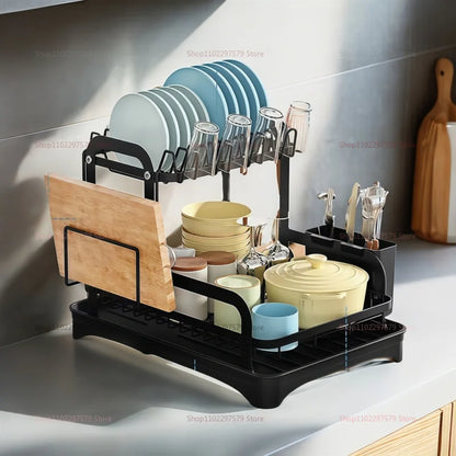 Kitchen utensil storage rack, multifunctional drainage rack on the countertop, convenient for storing utensils in the kitchen