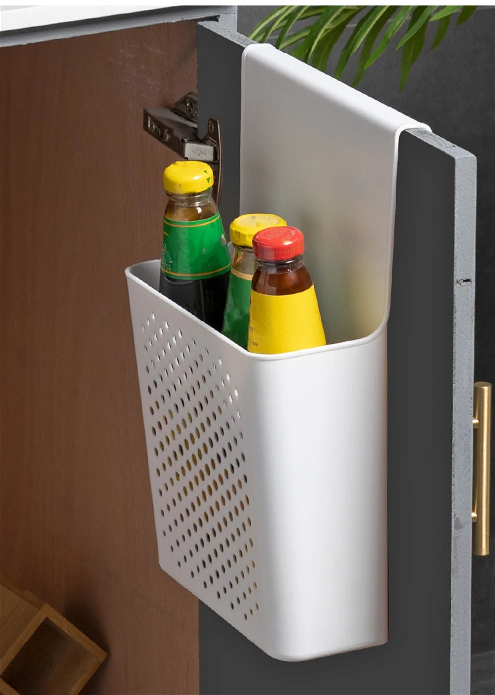 Kitchen Storage Bucket Compact Small Large Convenient Save Space Hangable Kitchen Trash Can Under The Cupboard Trash Can Shelf