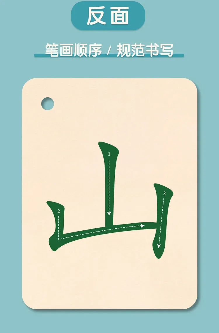 Characters Picture Enlightenment Double Literacy Card Children's Kindergarten Chinese Pinyin Card Hanzi Learning Age