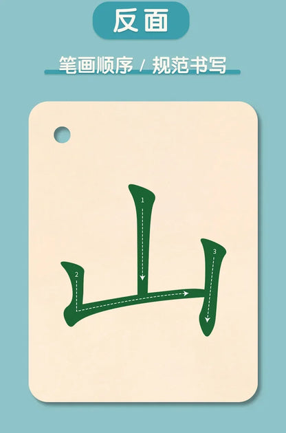 Characters Picture Enlightenment Double Literacy Card Children's Kindergarten Chinese Pinyin Card Hanzi Learning Age