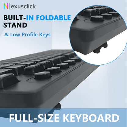 English Keyboard Mouse USB Wired Desktop Computer Keyboard Ergonomic Design Keyboard for Office Home PC Laptop Desktop