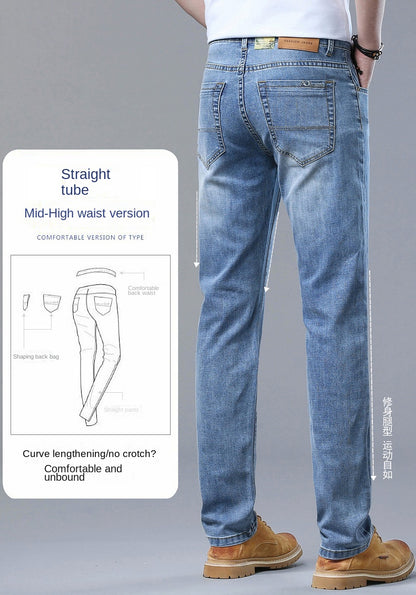 2024 Thin or Thick Material Slim Fit Men's Luxury Classic Style Men Jeans Business Stretch Denim Male Trousers Clothing