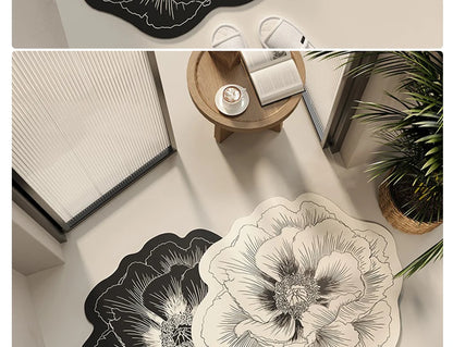 Bathroom Floor Mat Water-absorbing Non-slip Dirt-resistant Carpet Flower Diatom Mud Special-shaped Rug Door Home Decoration Mats