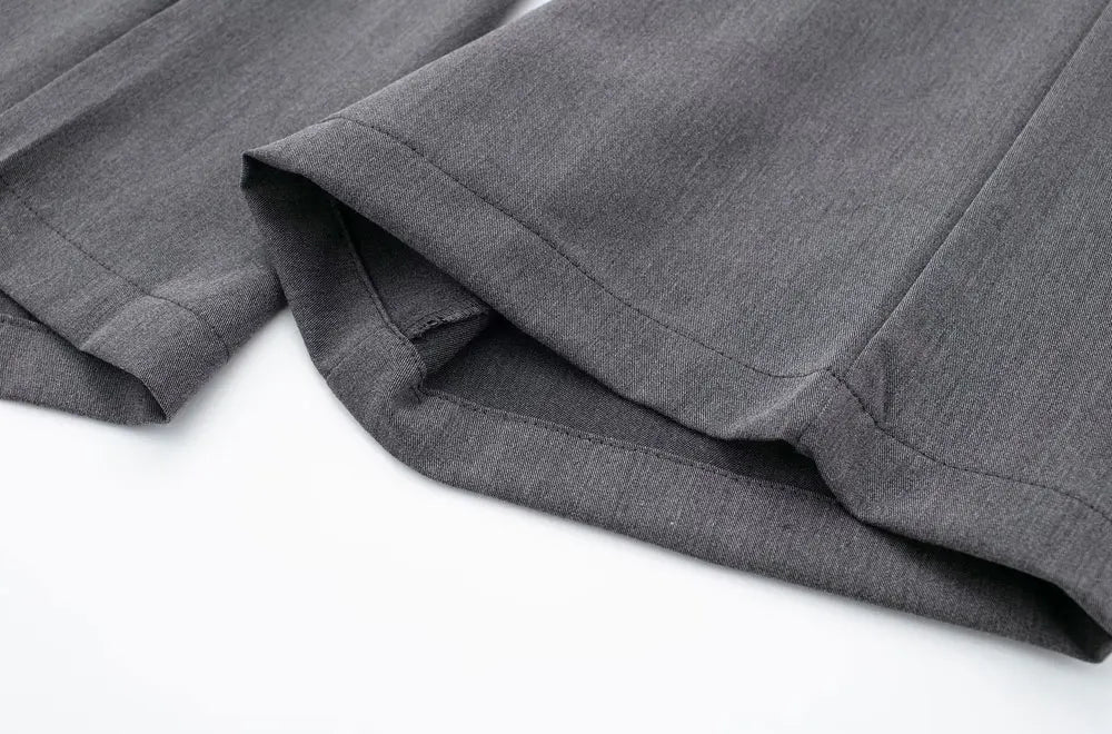 Women Fashion With Darts Front Pockets Wide Leg Pants Vintage High Waist Zipper Fly Female Trousers Mujer