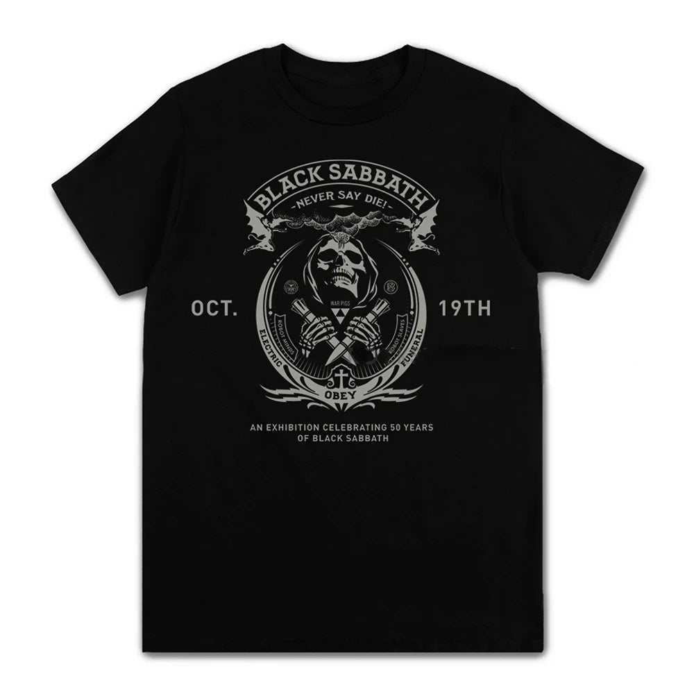 Black Metal Rock Band Graphic T-Shirt - Grim Fangs