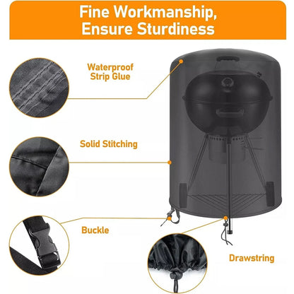 For Raweao Kettle BBQ Cover For Weber 57Cm Waterproof Barbecue Cover Round BBQ Outdoor Cooking Cover