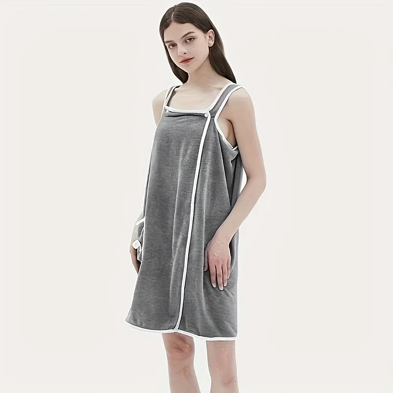 Bath Towel Household Women Wearable Wrap Adults Absorb Water Polyester Dry Hair Skirt Long Style Bathroom Washable Bathrobe