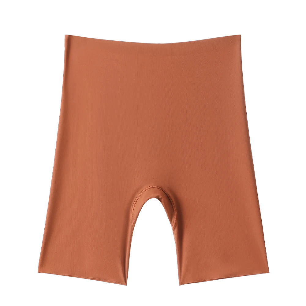 Flarixa Seamless High Waist Shorts Panties For Women Tummy Control Hip Lift Ice Silk Safety Pants Underwear Boyshorts Boxer