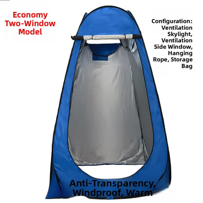 خيمة استحمام خارجية محمولة، خيمة طاقة سميكة، مرحاض متنقل، غرفة تغيير الملابس، عزل حراري، كاميرا، معدات سفر