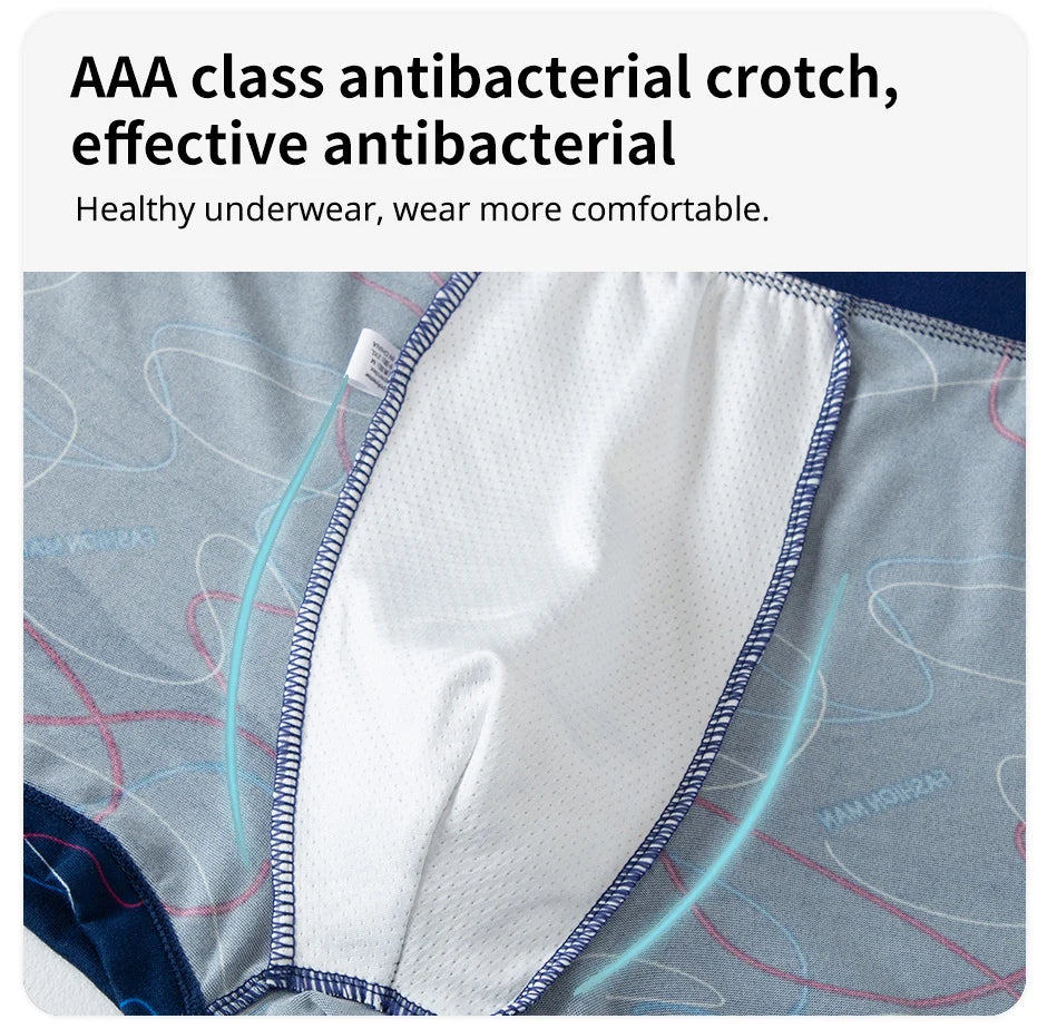 4 Pack Europe and America Size MEN'S FASHION Sexy Boxer Underwear Antibacterial Breathable plus Size Fat MEN'S Shorts Underwear