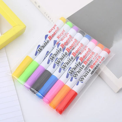 8/12 Color Erasable Whiteboard Pen Set Children's Color Floating Pen Children's Creative Water Floating Pen Painting Stationery