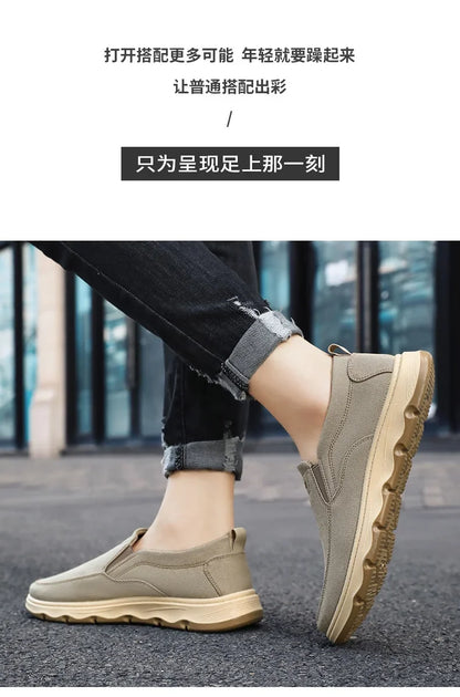 Shoes for men, 2024 autumn new single shoes, British style bean shoes, dad shoes, one foot casual shoes