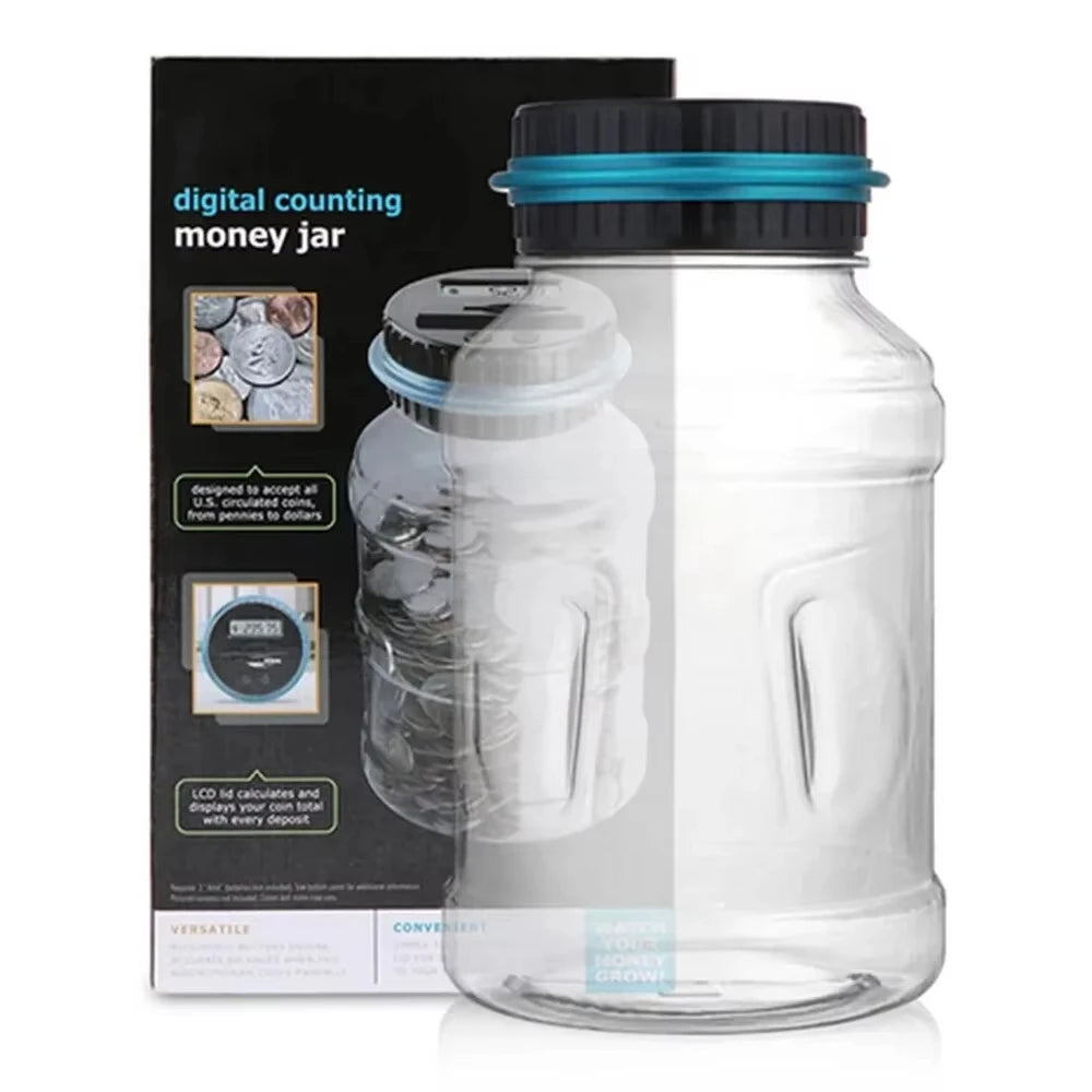New Electronic Piggy Bank Counter Coin Digital LCD Counting Coin Money Saving Box Jar Coins Storage Box For USD EURO Money Gifts
