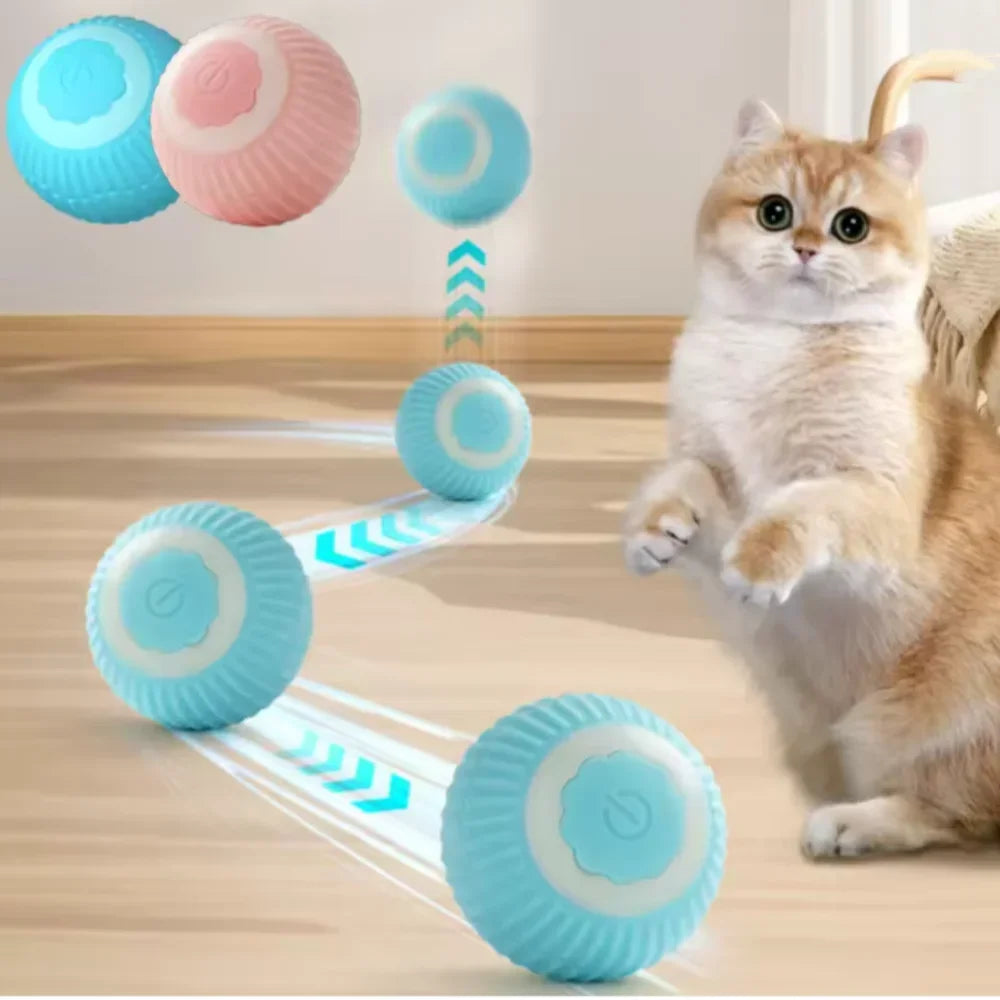 Electric Cat Ball Toys Automatic Rolling Smart Cat Toys Interactive for Cats Training Self-moving Kitten Toys for Indoor Playing