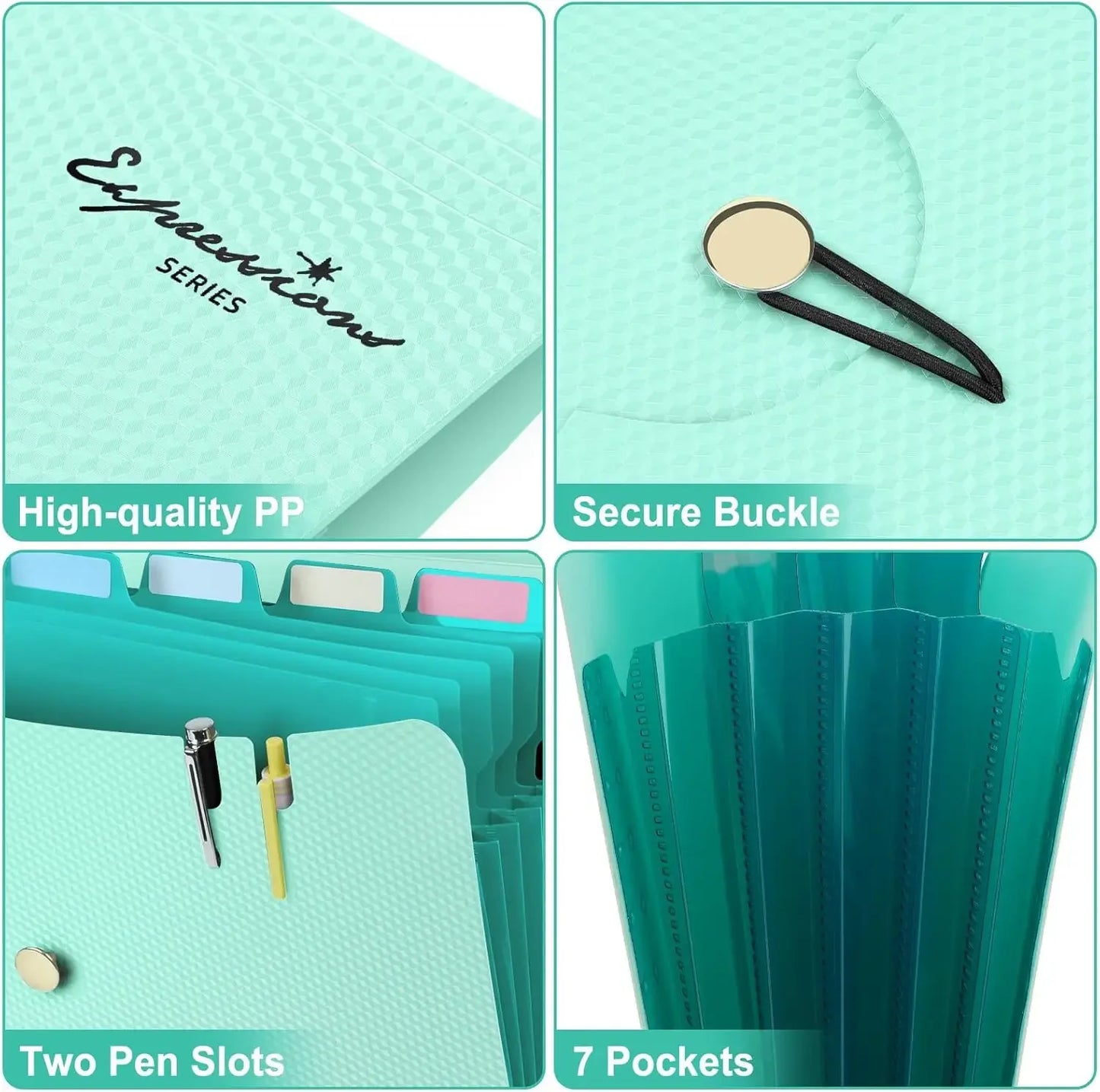 Expanding File Folder,5 Pocket Folders for Documents,Portable Paper Organizer for School Office Supplies,A4 Size