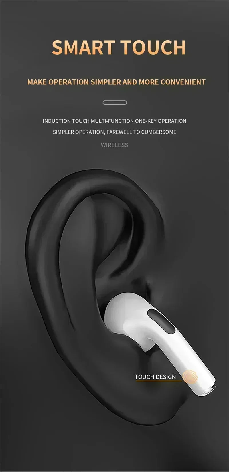 New TWS Earphone Bluetooth Headphones with Mic 9D Stereo Pro 6 Earbuds Wireless Bluetooth Headset apply to smartphones