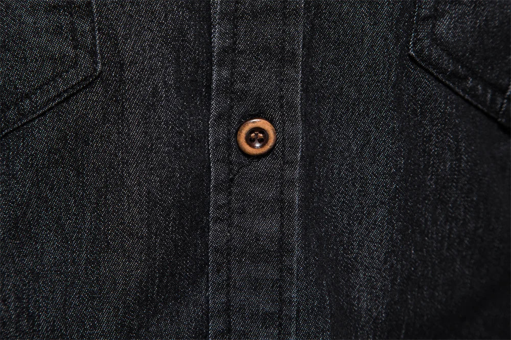 AIOPESON Brand Elastic Cotton Denim Shirt Men Long Sleeve Quality Cowboy Shirts for Men Casual Slim Fit Mens Designer Clothing