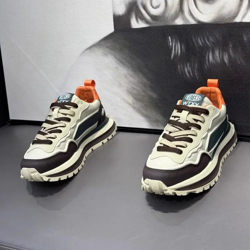 أحذية رياضية رجالية أحذية رياضية بنعل سميك أحذية رياضية كاجوال رياضية وترفيهية أحذية بدون كعب مقاومة للانزلاق