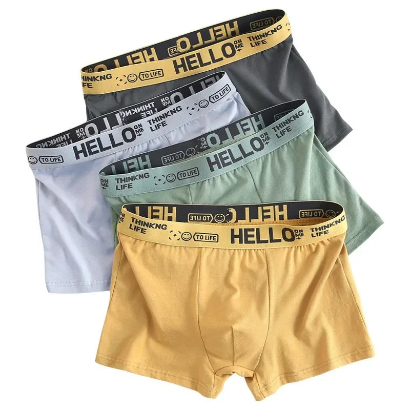 6Pcs Men Underwear Boys Cotton Underpants Male Pure Men Panties Shorts Breathable Boxer Shorts Comfortable soft Plus size