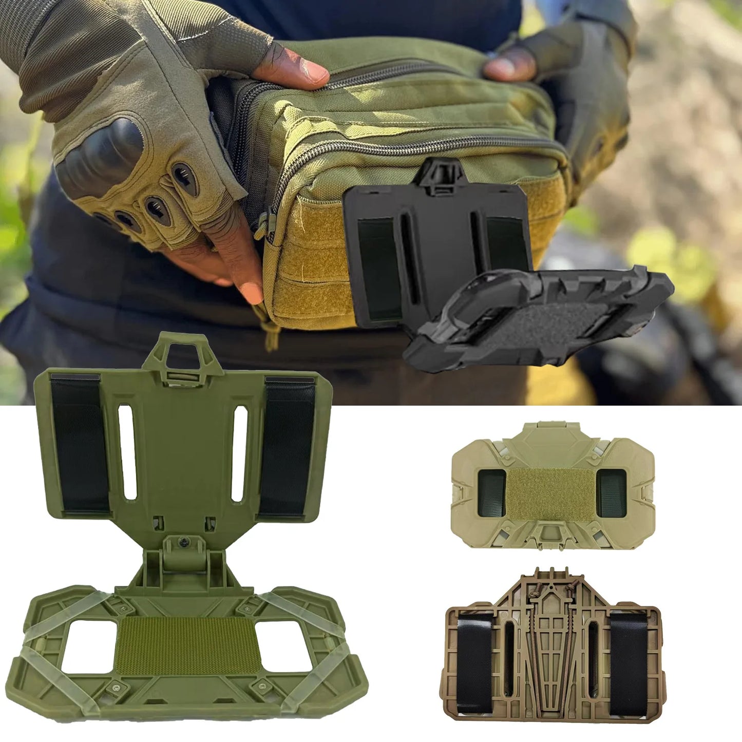 Tactical MOLLE Folded Navigation Board Mobile Phones Navigator Holder Vest Chest Bag Admin Panel Hunting Vest Accessories