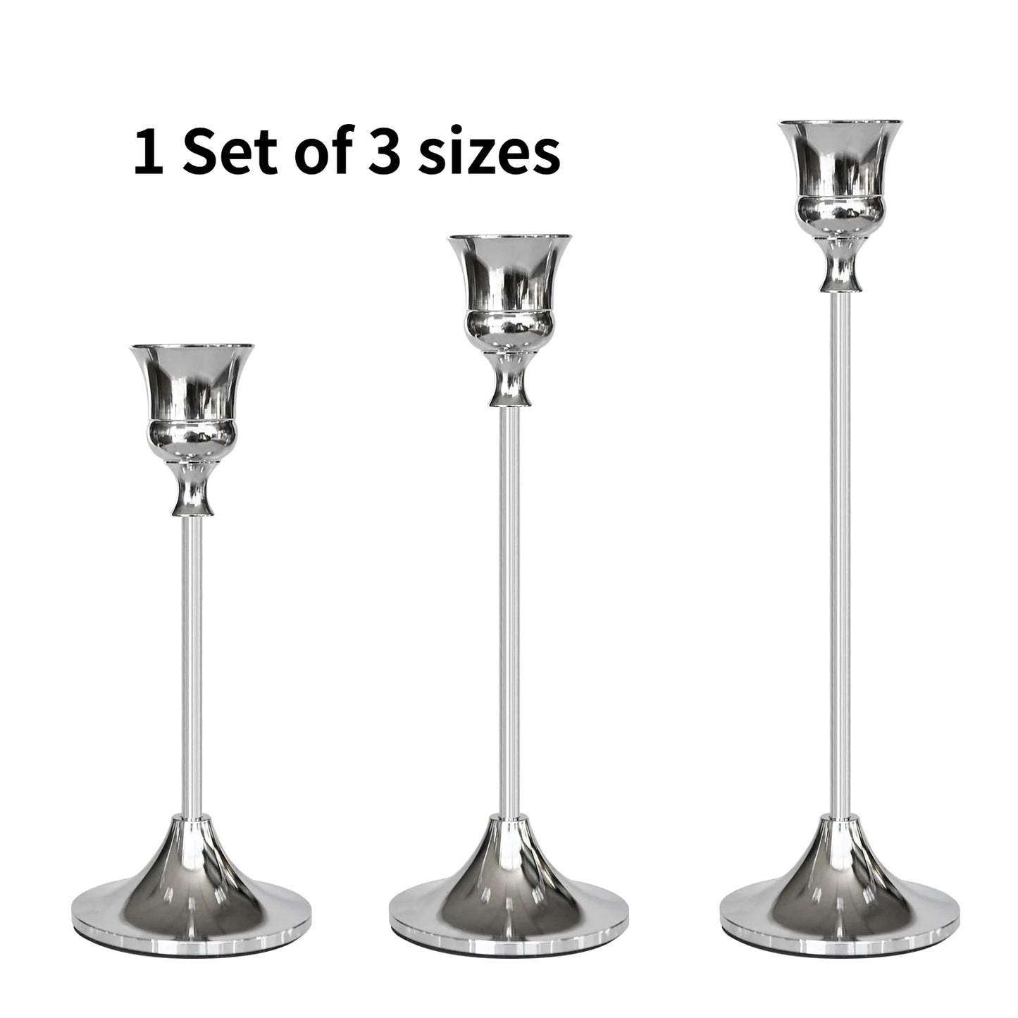 3Pcs/Set European Style Metal Candle Holders Candlestick Fashion Wedding Table Candle Stand Exquisite Candlestick Christmas Tabl