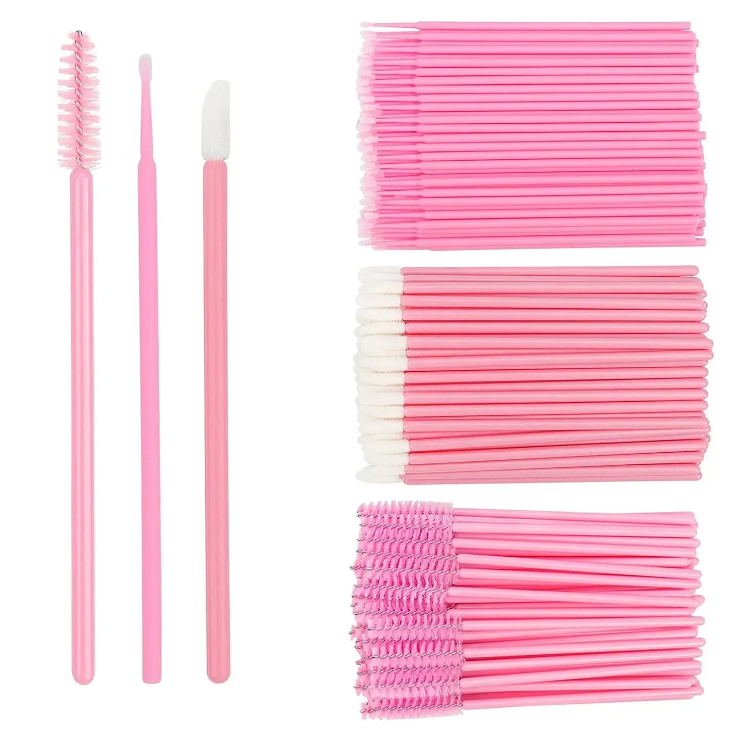 200pcs Disposable Brushes Set Mascara Wands Lip Brushes Microbrush Applicator Swab for Eyelash Extension Eyebrow Makeup Tools
