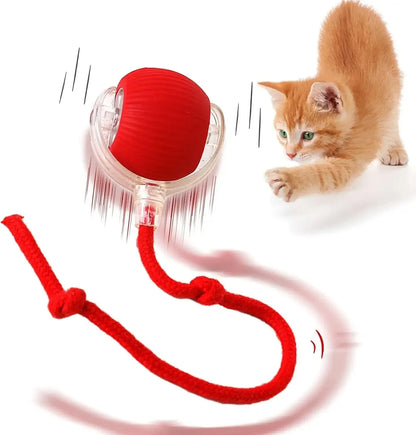 Smart Cat Toys Automatic Rolling Ball Fake Tail Rechargeable Electric Pet Interactive Toy Dog Cat Training Imitate Mouse Tail