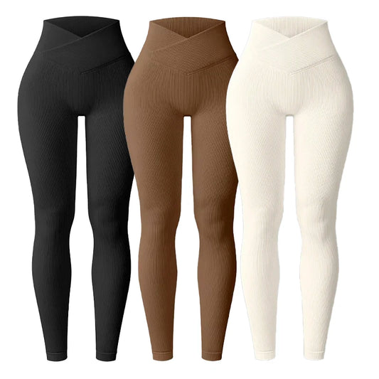2025 New Knited Leggings Women Seamless Slim Tights Gym Trainning High Waist Hip Liftting High Elastic Yoga Fitness Pants