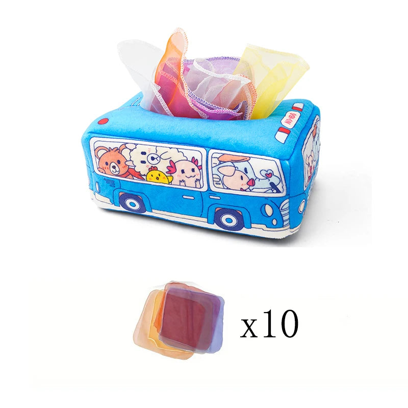 YY17（0+10 ）Baby Tissue Box - Montessori Baby Toys 5 Months Baby Tissue Box Learning Toys, Baby Puzzle Toys