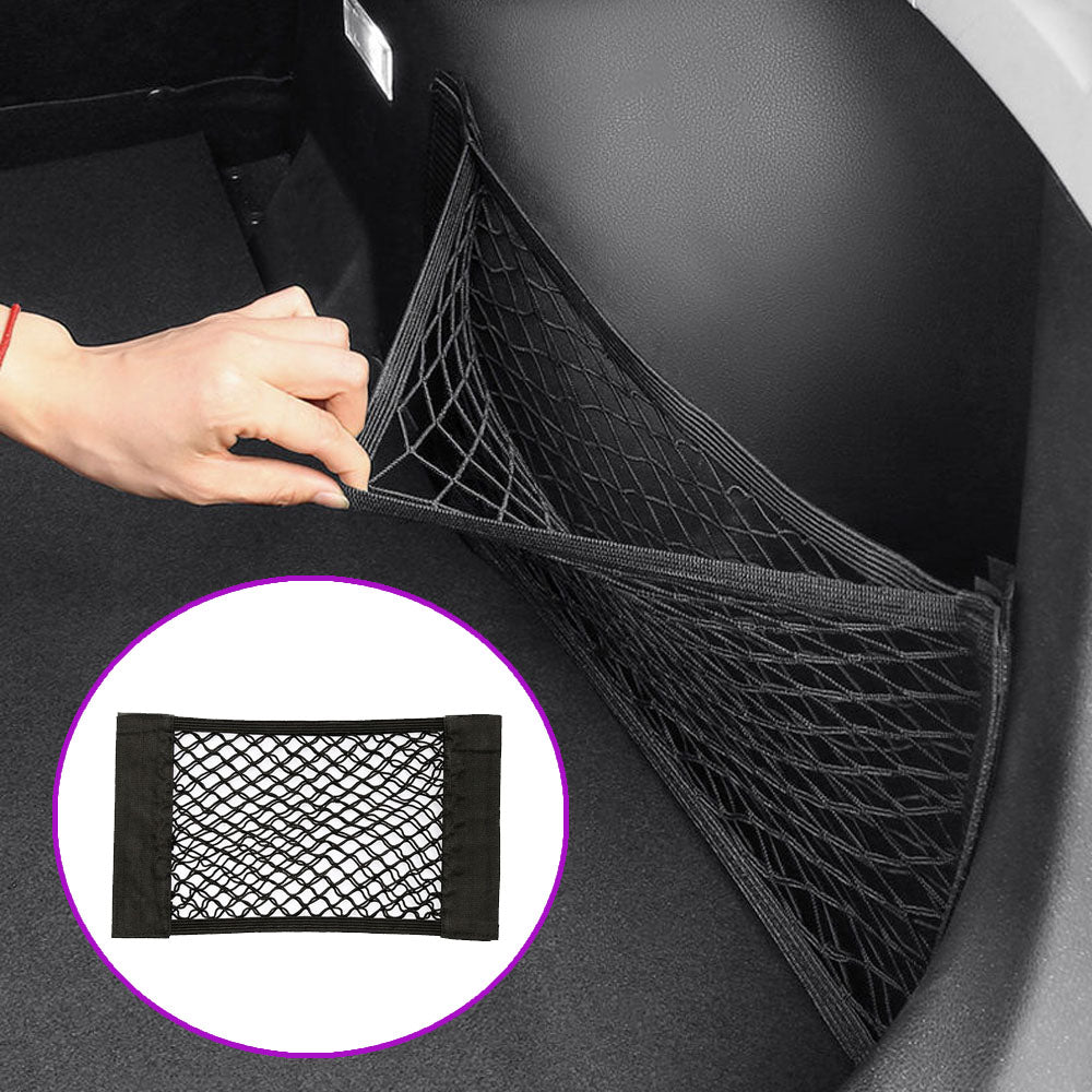 Car Rear Seat Storage Organizer Mesh Adjustable Elastic Straps Anti-Slip Net for SUV Sedan Vehicle Interior Organization Tools