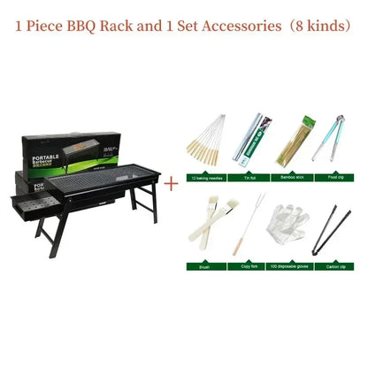 New Large BBQ Barbecue Grill Folding Portable Charcoal Outdoor Camping Picnic Burner Foldable Charcoal Camping Barbecue Oven
