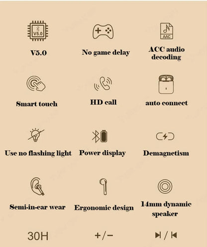 Wireless Earphones J18 In Ear TWS Bluetooth Ture Sport Headphones HiFI Stereo Game Waterproof Headset With Microphone