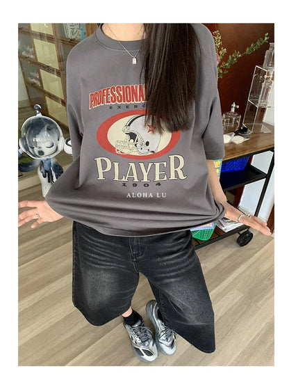 Harajuku Vintage High Waist Black Retro Washed Denim Shorts Women's Fashion Casual Loose Fit Y2K Streetwear Mid Long Short