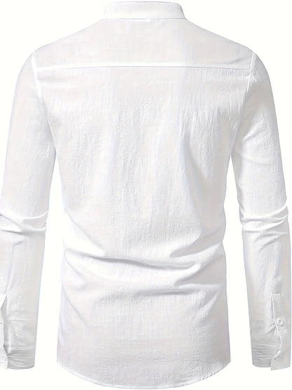 Men's Casual Fashion Long Sleeve Linen Shirt Stylish Comfortable Breathable Men's Clothing