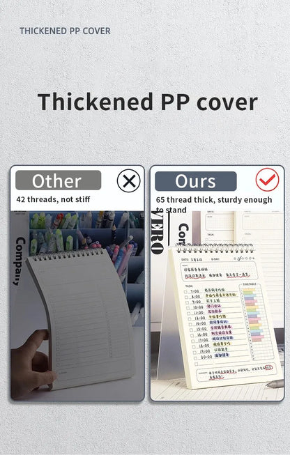 1pc Planner Agenda Spiral A5 Notebook Schedules Daily Plan To Do List Notepad 160 Pages Thick Office School Supplies Stationery