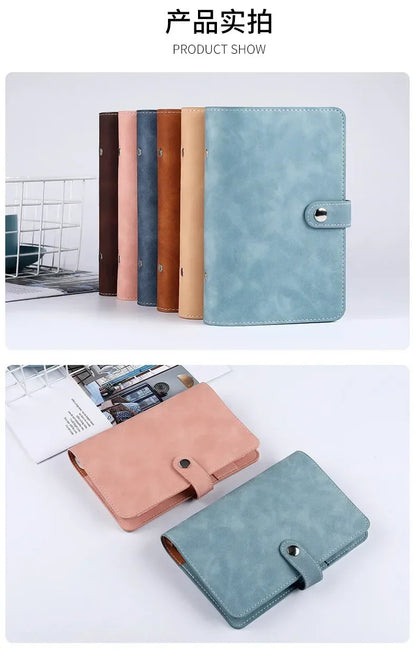 A6 Budget Binder Planner Notebook Cover PU Loose-leaf Handbook 6 Holes Binder Diary Agenda Paper Cover School Stationery