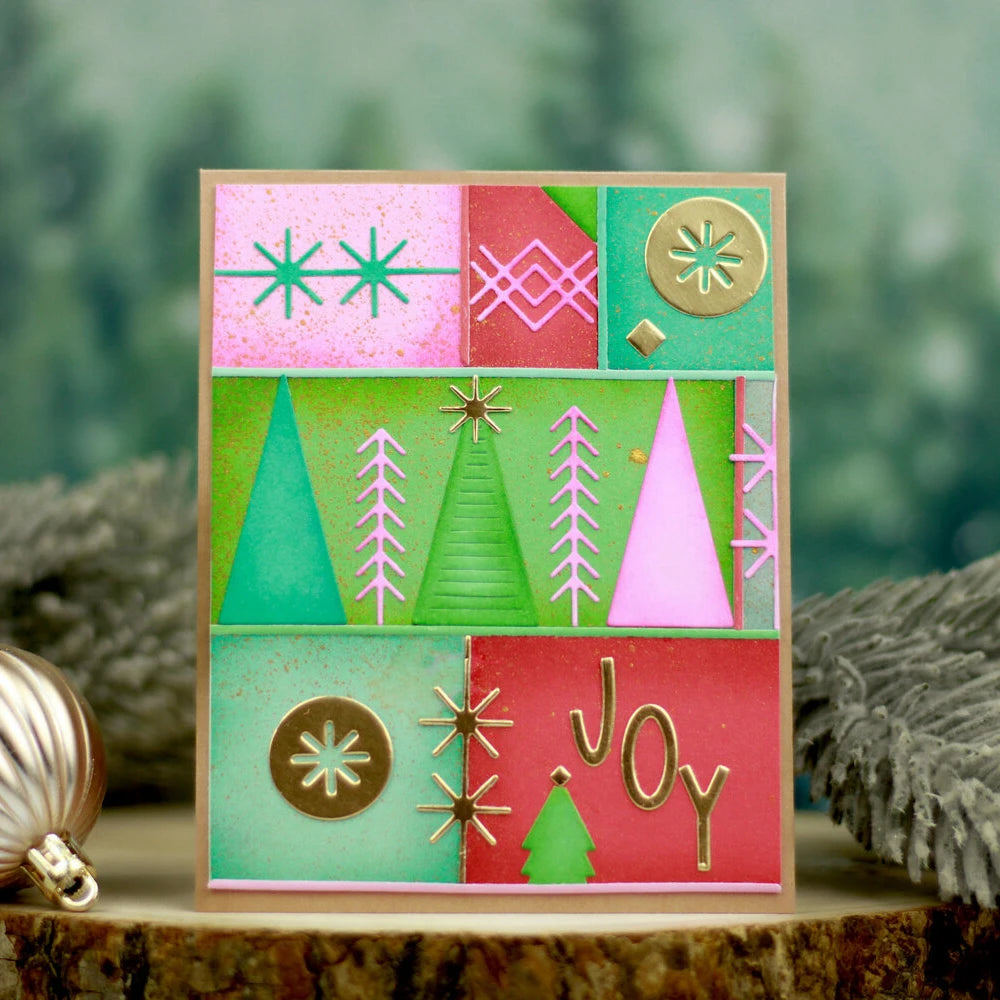 Christmas Tree Cabin Combination Metal Cutting Dies for DIY Scrapbooking Paper Card Craft Decoration Background Album Making