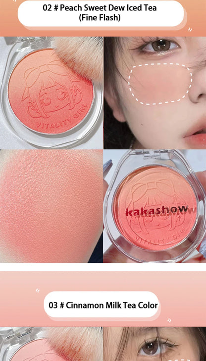 Kakashow Youthful Gradient Blush - Natural Nude Shade,  Easy-to-Blend Formula with Long-lasting Matte Finish,