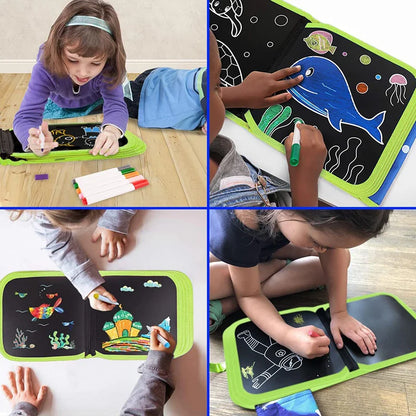 Erasable Doodle Book for KidsToddlers Toys Reusable Drawing Pads with 12 Watercolor Pens Preschool Toy Trip Writing Painting Set