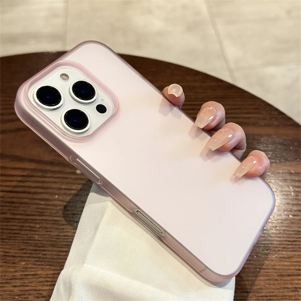 Soft Matte Candy Transparent Phone Case For iPhone 16 15 14 Pro Max Plus 13 12 11 XR XS XsMax 8 Shockproof Silicone Bumper Cover
